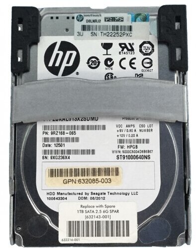 Жесткий диск HP 632080-B21 1Tb 7200 SATAIII 2,5" HDD