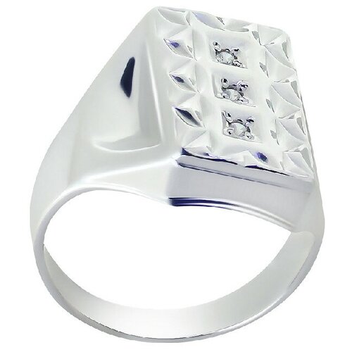 фото Кольцо караваевская ювелирная фабрика, серебро, 925 проба, родирование, фианит, размер 19, золотой караваевская юф