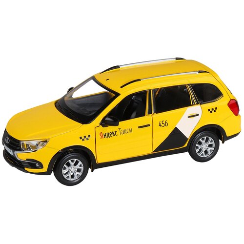 Купить Легковой автомобиль Автопанорама Lada Granta Cross Такси (JB1251347) 1:24, 17.1 см, желтый, металл-пластик