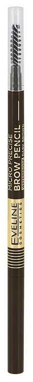 Карандаш для бровей EVELINE MICRO PRECISE BROW PENCIL водостойкий тон 03 dark brown