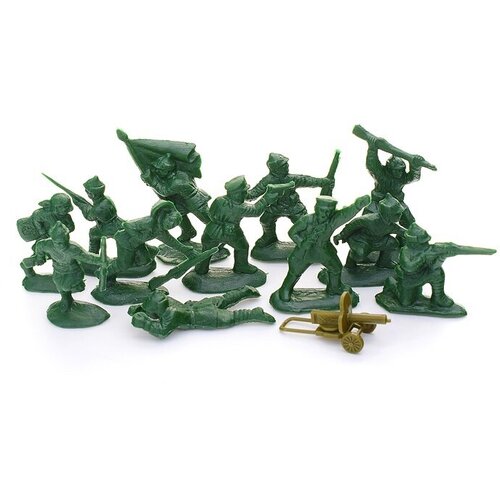 Набор солдатиков Форма Буденовцы, 12 солдат, 1 пушка, пластик (С-198-Ф) игровой набор форма набор солдатиков буденовцы