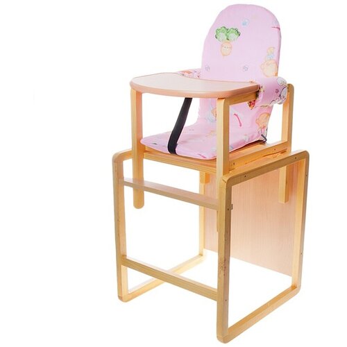 Стульчик для кормления трансформер Сенс-М Бутуз, комплект стол со стулом, розовый