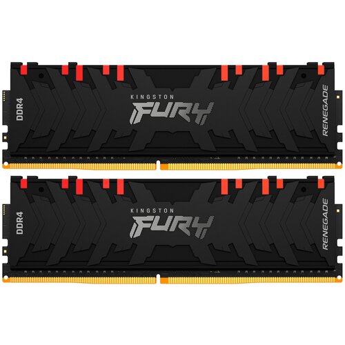 Память DIMM DDR4 16Gb (2x8Gb) PC32000 4000MHz CL19 1.2В Kingston FURY Renegade Black RGB (KF440C19RBAK2/16)