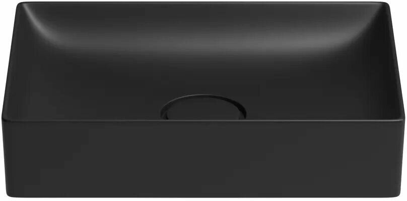 Накладная раковина для ванной комнаты Wellsee Pure BY Wellsee 150703000, ширина умывальника 50 см, цвет черный - фотография № 1