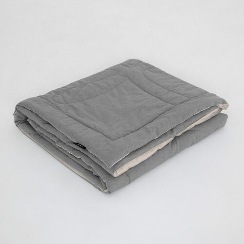 Одеяло MORФEUS - «YURA» из вареного хлопка - Бежево-серый