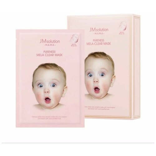 JM Solution Гипоаллергенная тканевая маска для осветления кожи / Mama Pureness Mela Clear Mask, 2шт.*30 мл jmsolution набор гипоаллергенных масок для выравнивания тона кожи mama pureness mela clear mask