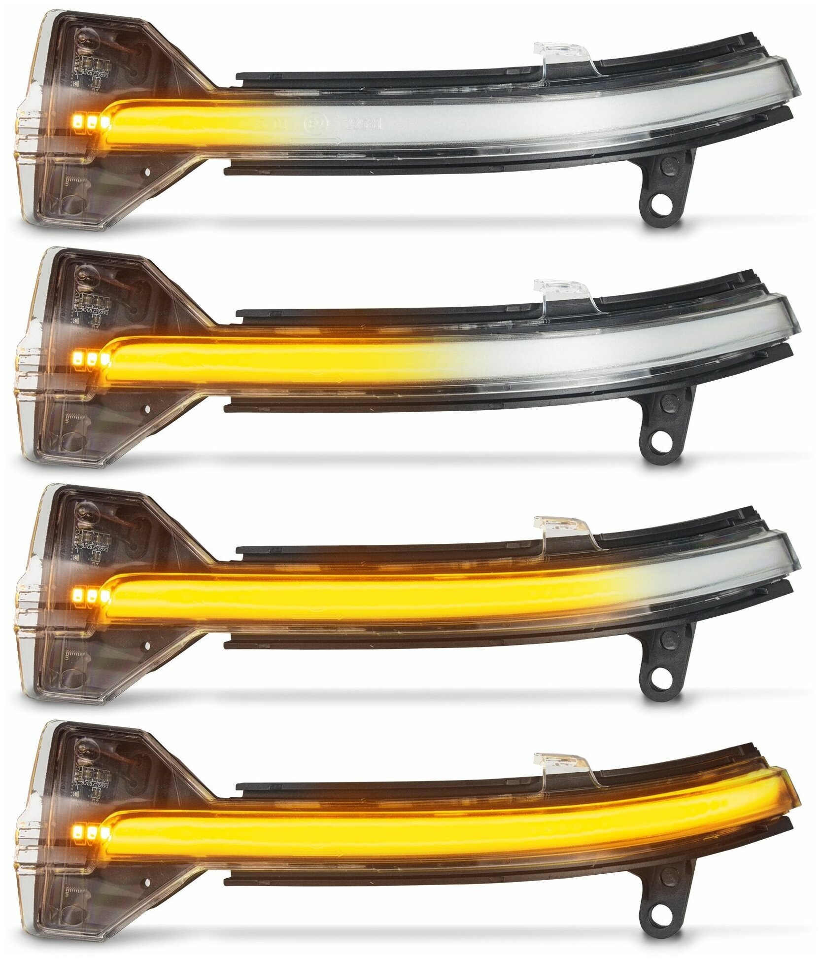 Повторители поворота в зеркала LED для BMW 5 Серия, 6 Серия, 7 Серия прозрачные 2шт