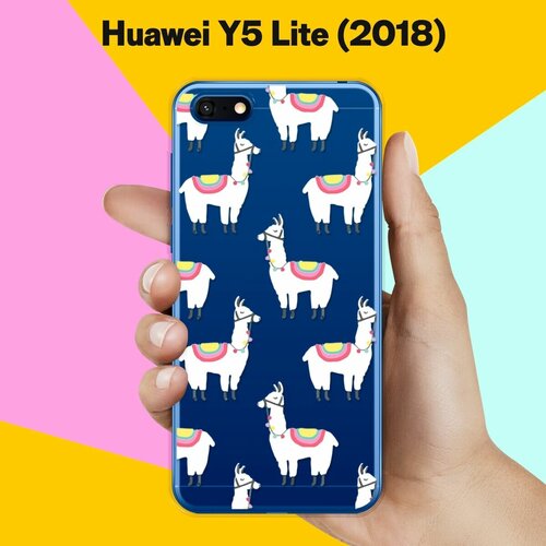 Силиконовый чехол Белые ламы на Huawei Y5 Lite (2018) силиконовый чехол ламы на huawei y5 lite 2018