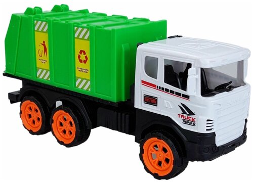 Машинка инерционная детская, мусоровоз игрушечный большой, цвет зеленый, коммунальная техника в подарок