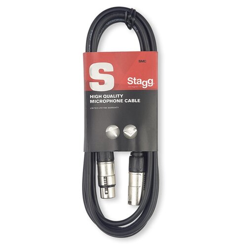 Кабель микрофонный XLR (мама) - XLR (папа) провод 3 м Stagg SMC3 шнур для караоке, микшера, для мероприятий