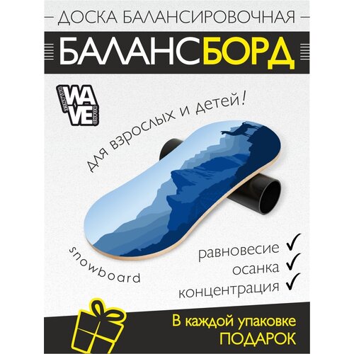 Доска балансировочная Snowboard + ролик + подарок баланс борд protect качалка без коврика 900x330x15 11411