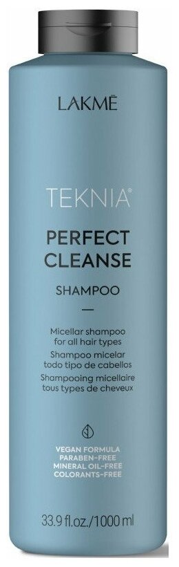 Lakme шампунь Teknia Perfect Cleanse мицеллярный для глубокого очищения волос, 1000 мл