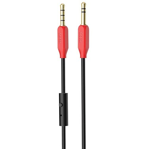 Аудио кабель HOCO UPA12 AUX с микрофоном 1.0м, черный audio cable аудиокабель hoco upa12 aux с микрофоном красный