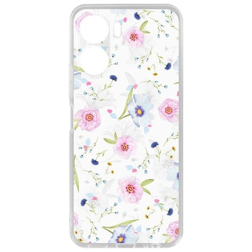 Чехол-накладка Krutoff Clear Case Цветочный паттерн 3 для Vivo Y16