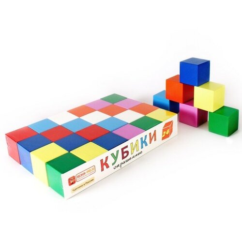 PELSI Кубики деревянные, окрашенные 24 шт.