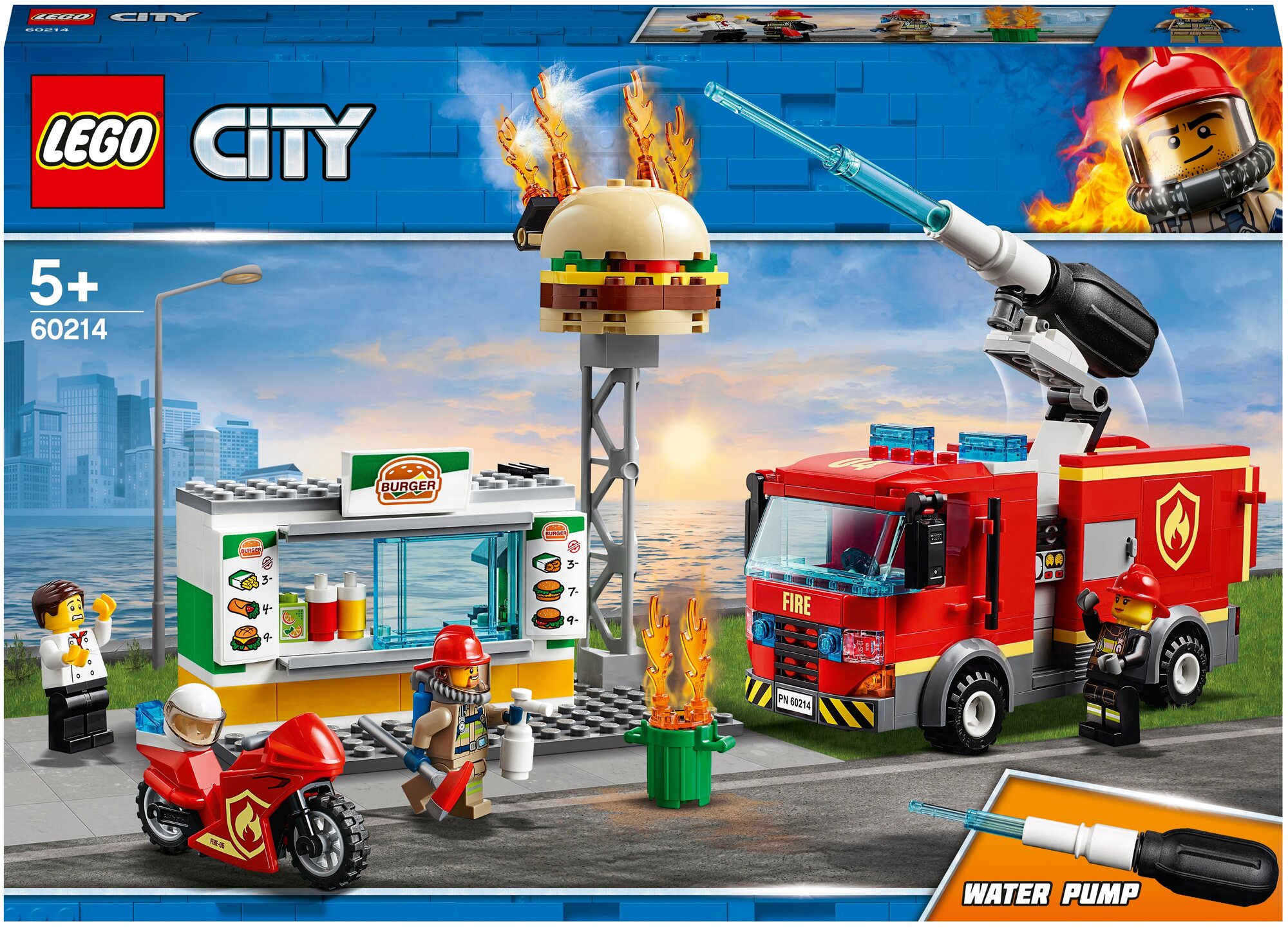 Lego City Fire 60214 Пожар в бугер-кафе Конструктор - фото №1