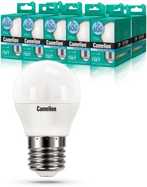 Светодиодная Лампа Camelion LED7-G45/845/E27 упаковка 10 шт