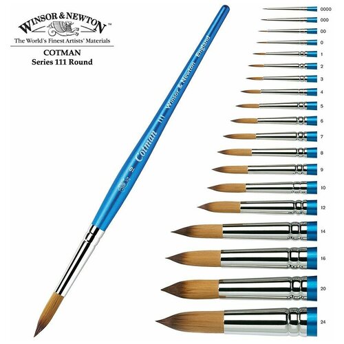 кисть winsor Кисть Winsor&Newton Кисть синтетика круглая №20 Winsor&Newton COTMAN 111 Round, короткая ручка