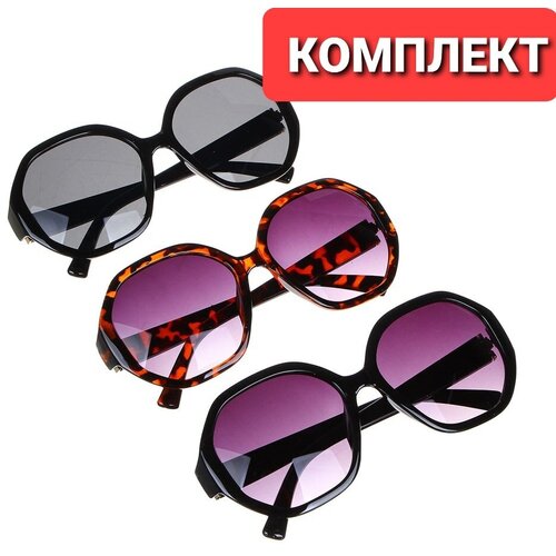 Солнцезащитные очки Galante, шестиугольные, оправа: пластик, с защитой от УФ, для женщин, черный