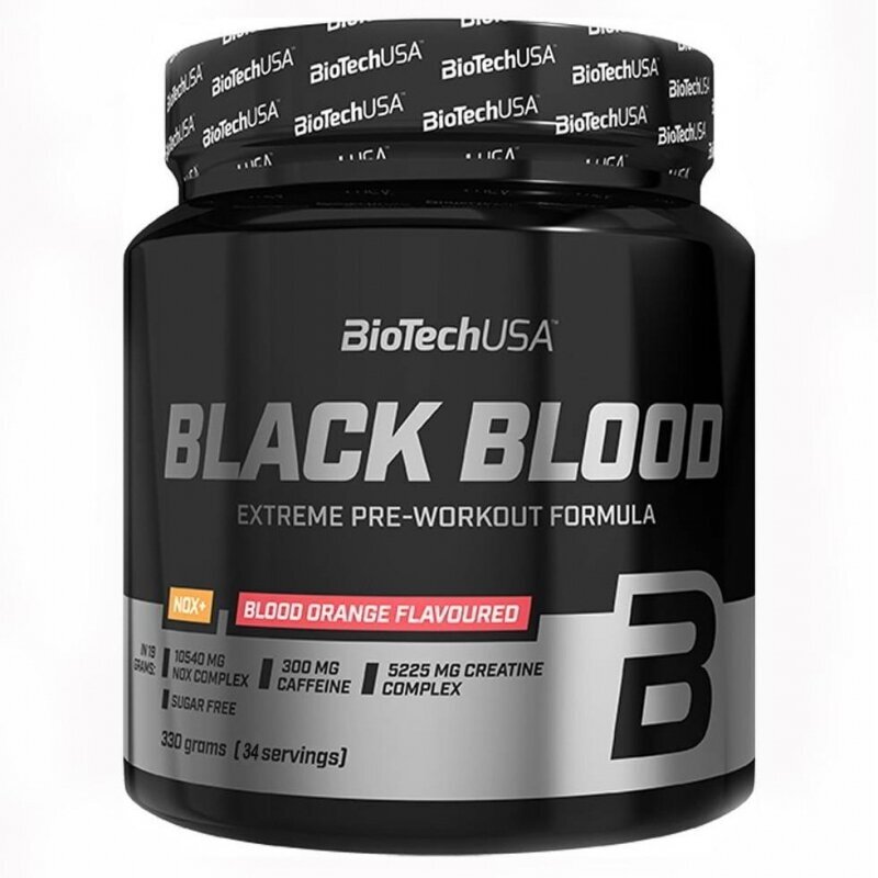 Предтенировочный комплекс BioTechUSA Black Blood NOX+ вкус кровавого апельсина, порошок, 330 г.