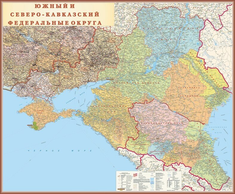 Карта Южного и Северо-Кавказского Федерального округа