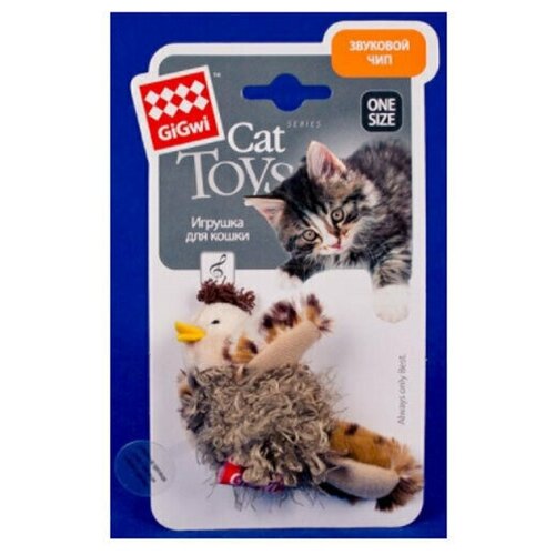 GiGwi игрушка для кошек Птичка со звуковым чипом/искусственный мех