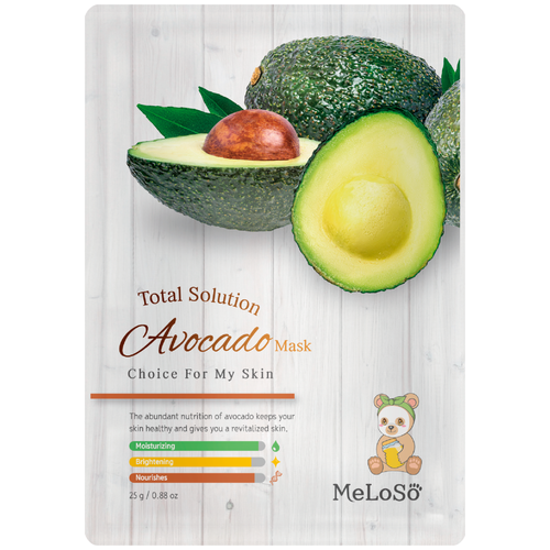 MeLoSo тканевая маска otal Solution Avocado с авокадо, 25 г