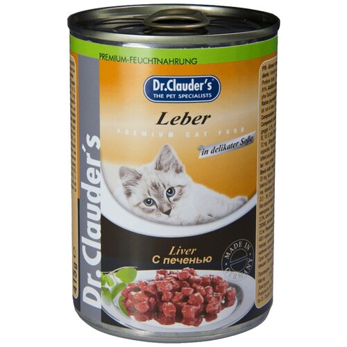 Влажный корм для кошек Dr. Clauder's с печенью 415 г (кусочки в соусе)