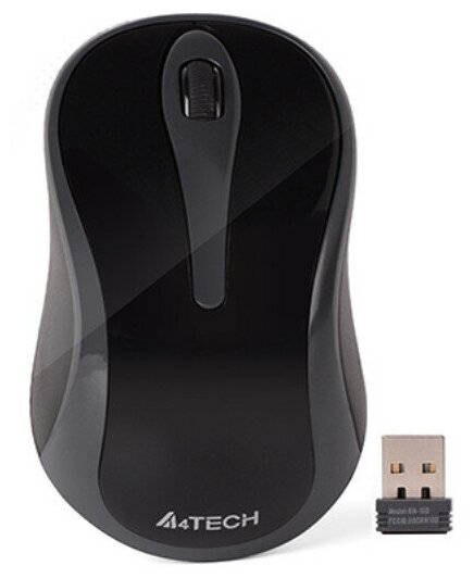 Мышь компьютерная A4 V-Track G3-280A, беспроводная, 1000dpi, серый/черный