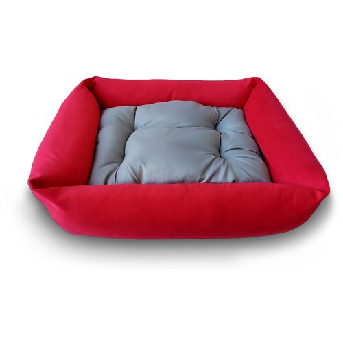 фото Frais лежанка с бортами и подушкой для кошек и собак велюр красная, 38*53 см