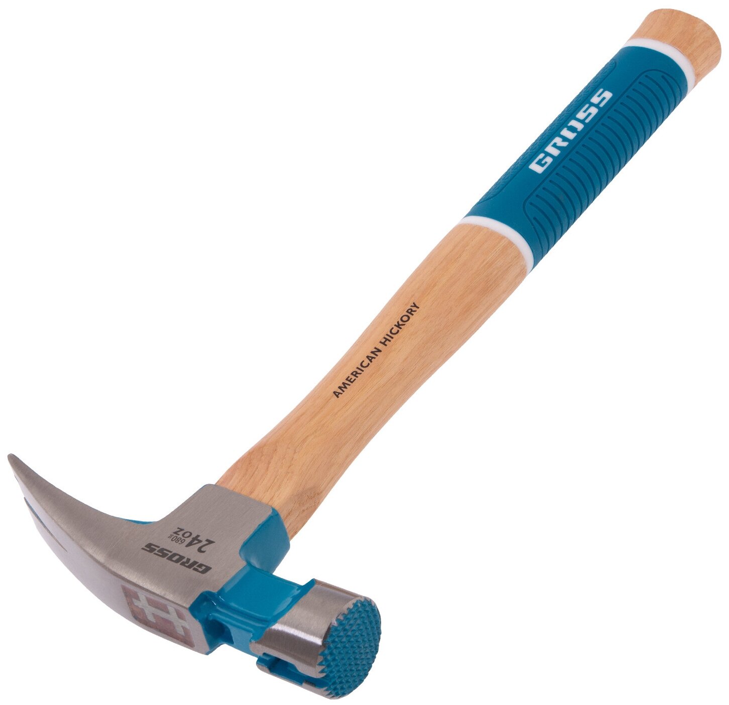 Молотокгвоздодер GROSS 680 г угол 75 магнит обрезиненная рукоятка AMERICAN HICKORY 10425