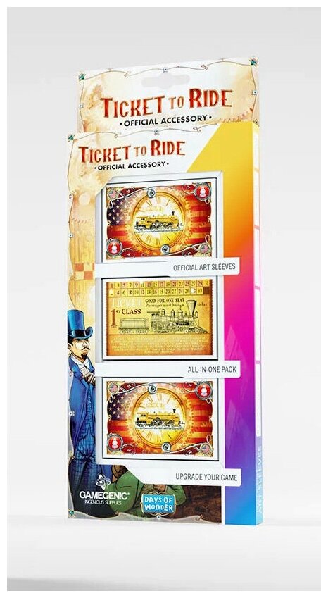 Протекторы с рисунком для настольной игры Ticket to Ride (Билет на поезд: Америка)