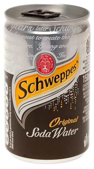 Schweppes Soda Water, 150мл ж/б, 1шт, Великобритания