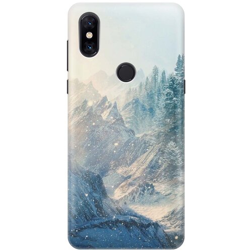 фото Cиликоновый чехол на xiaomi mi mix 3 / сяоми ми микс 3 с принтом "снежные горы и лес" gosso