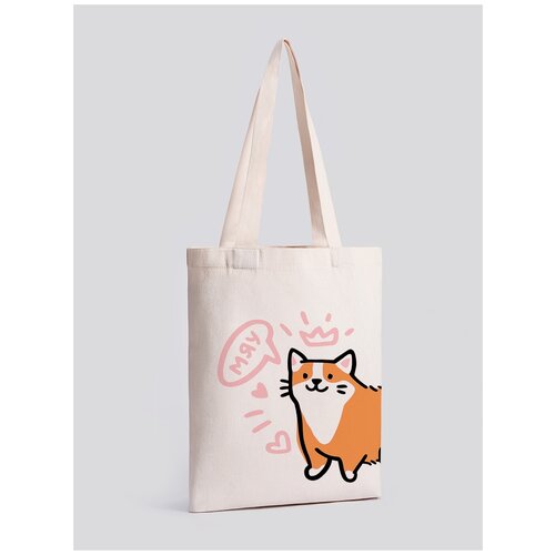 фото Сумка шоппер "рыжий кот" yarkoyarko/холщовая сумка/тряпичная сумка/женская сумка