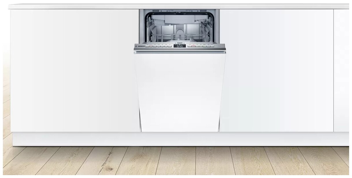 Встраиваемая посудомоечная машина 45см BOSCH SPV4XMX16E белый (3 корз, диспл, луч) - фотография № 4