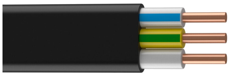 Кабель "Кабэкс", ВВГ-Пнг(A)-LS, 3х1.5 мм2, 20 м, плоский, Гост Кабэкс 3643218