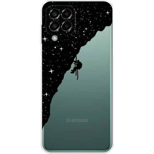 Силиконовый чехол на Samsung Galaxy M33 / Самсунг Галакси М33 Скалолаз в космосе, прозрачный