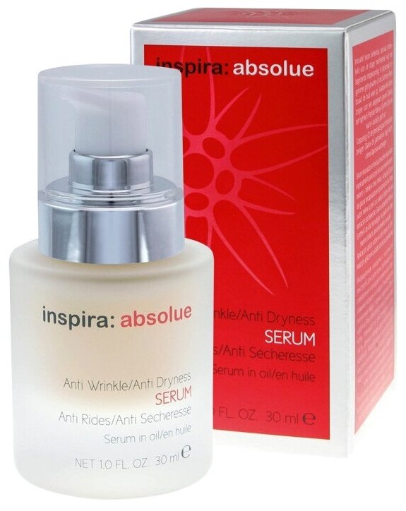 Inspira Cosmetics absolue Anti Wrinkle/Anti Dryness Serum Разглаживающая морщины и устраняющая сухость сыворотка для лица, шеи и области декольте, 30 мл