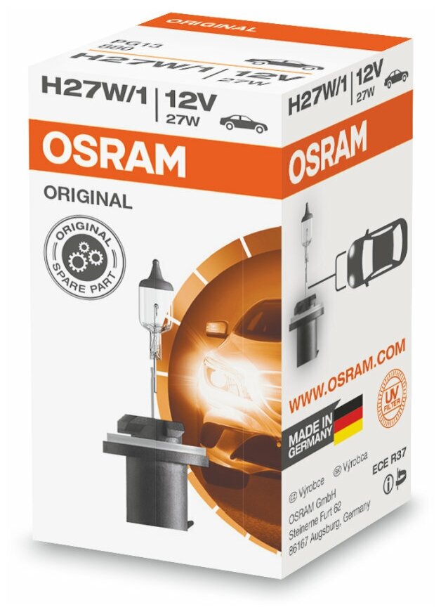 Лампа автомобильная галогенная OSRAM Original Line 880 H27W/1 12V 27W PGJ13