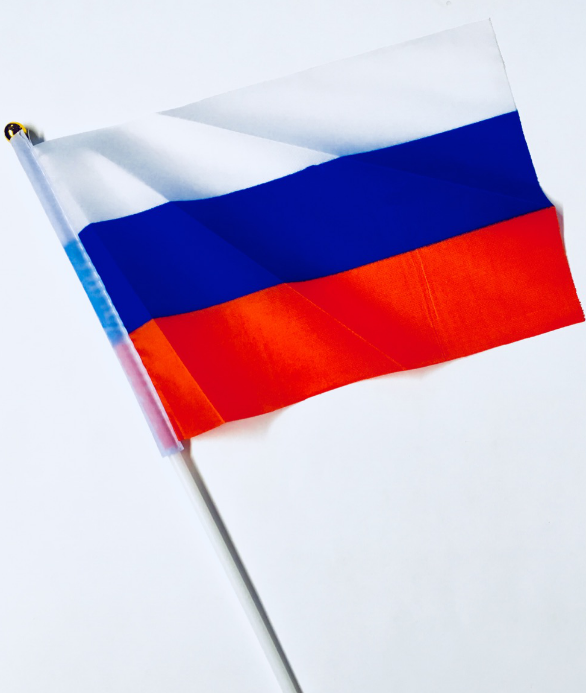 Флажок Триколор 20*15 см, на палочке 40 см, Флаг России, 3 штуки