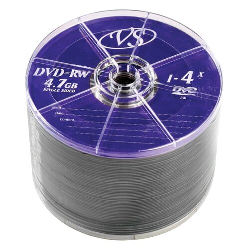 Диски DVD-RW VS 4,7 Gb 4x, комплект 50 шт., Bulk, VSDVDRWB5001