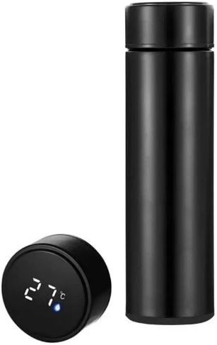 Термобутылка, термос С LCD дисплеем, объем 0,5 литра, черный - фотография № 1