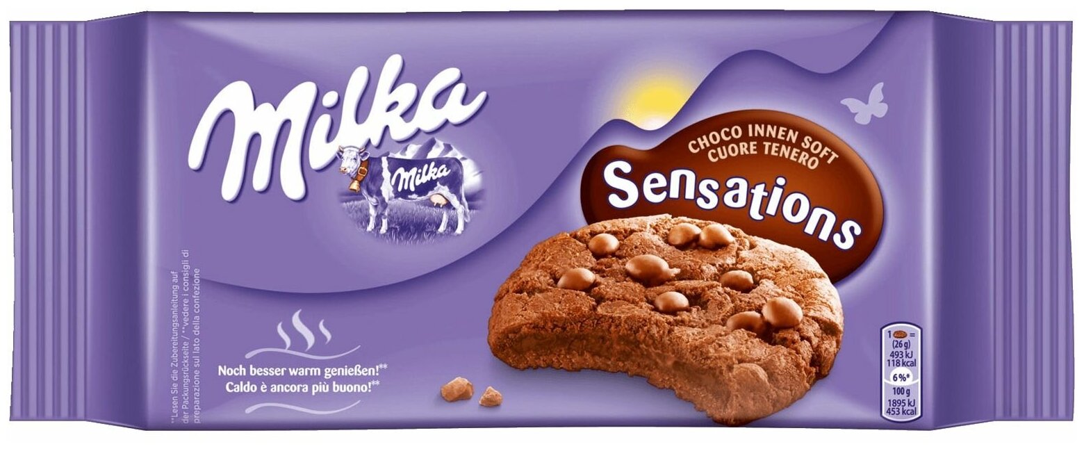 Печенье Milka Sensation Soft Inside Choco Cookies 156 гр - фотография № 1