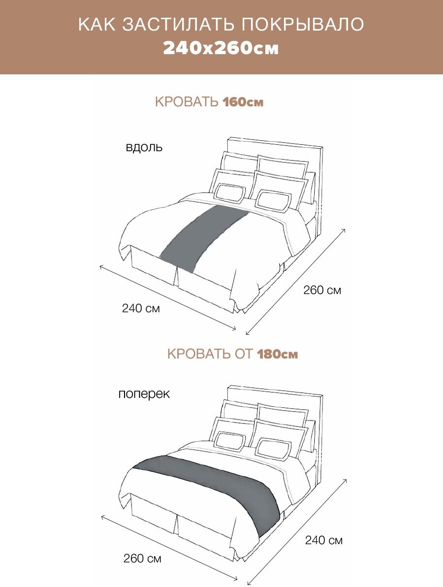 Покрывало Лоретта цвет: серо-черный (240х260 см) Sofi de Marko - фото №6