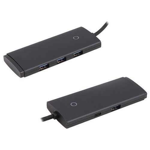 USB HUB разветвитель BASEUS Lite Series 4 в 1 Type-C (m) - 4xUSB3.0 (f), 25 см, черный