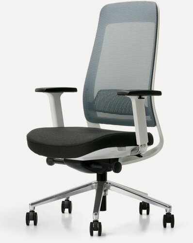 Изображение товара Кресло компьютерное - фальконе М сетка/ткань, синяя/черная, каркас белый