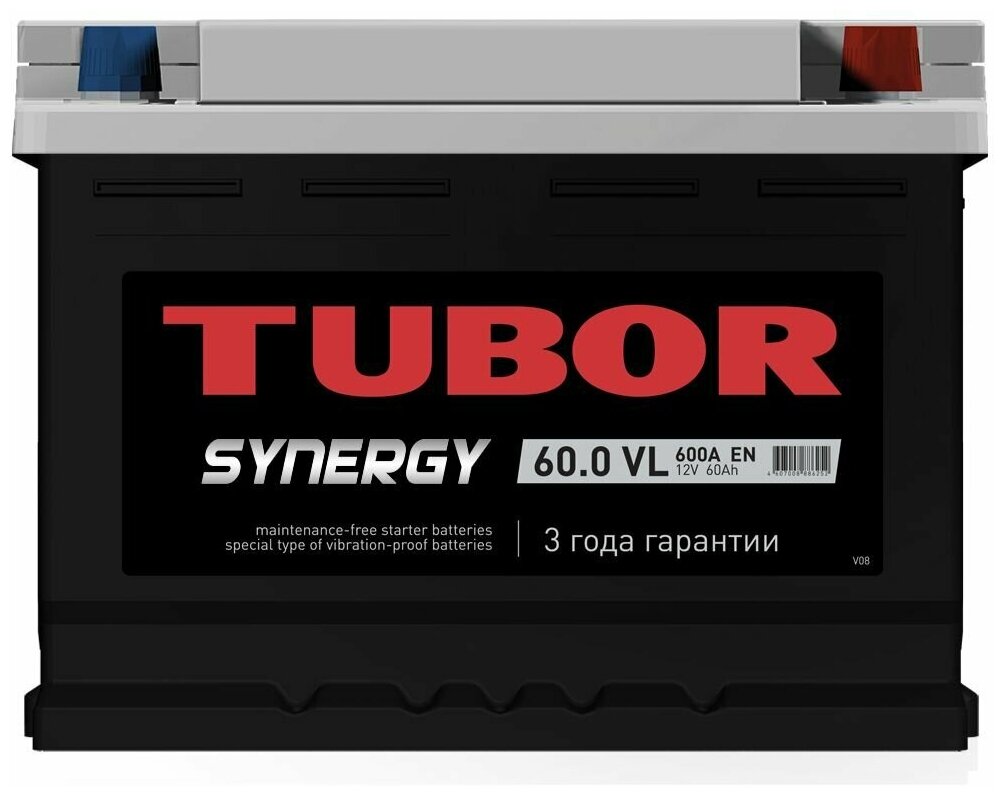 Автомобильный аккумулятор TUBOR SYNERGY 6ст-60.0 VL (низкий)