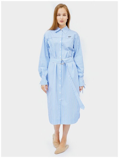 Платье-рубашка Twinset Milano, хлопок, повседневное, размер 42 EU, голубой