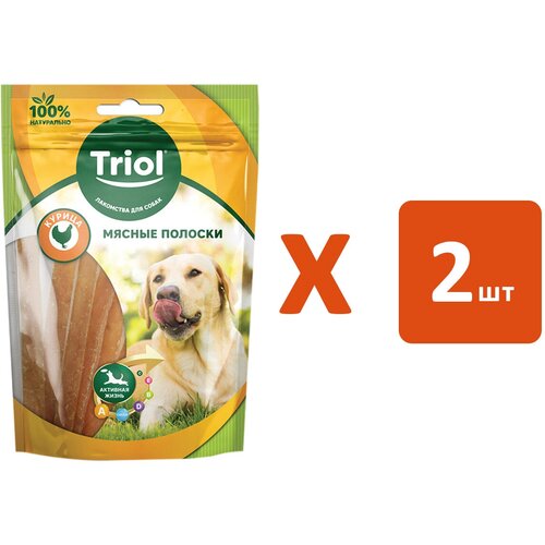 Лакомство TRIOL для собак полоски мясные с курицей 70 гр (1 шт х 2)